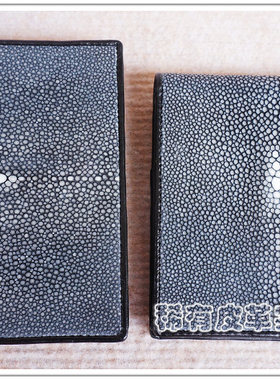 促销热卖 正品全磨珠珍珠鱼皮钱夹 男士短款珍珠鱼皮钱包