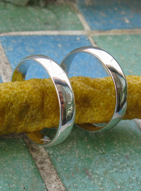 简约光面 999足银戒指情侣纯银戒指白银饰品对戒子尾戒男女小指环