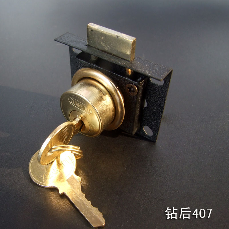 特价抽屉锁 钻后抽屉锁 22MM大芯抽屉锁 钻石407老式柜门锁