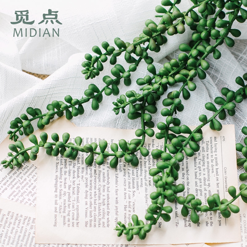 觅点 仿真情人泪吊兰佛珠佛豆多肉植物壁挂绿植花卉走廊墙饰田园