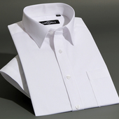 白色衬衫 修身 免烫商务正装 半袖 衬衣服 夏季 职业工作上班寸衫 男短袖
