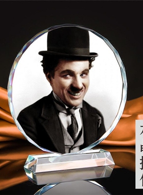 励志人物世界演员画像水晶摆件