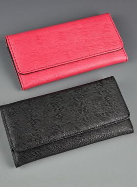 十字纹小清新风拉链搭扣女士钱包