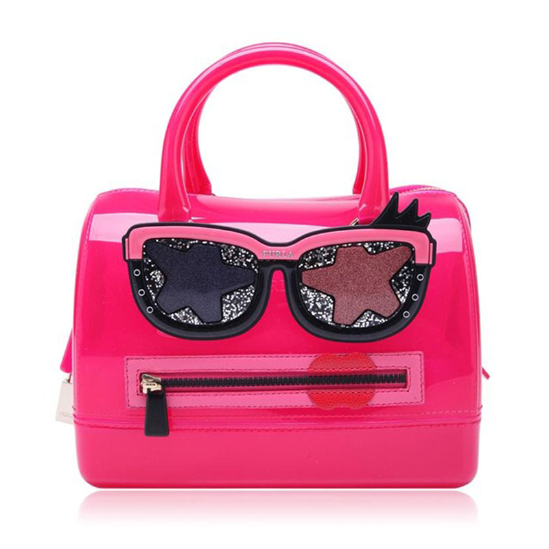 FURLA/ܽÀ õºìÉ«pvc²ÄÖÊË§ÆøÑÛ¾µ×°ÊÎŮʿÊÖÌá¹û¶³°üÒøÌ©