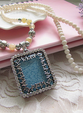 民族风泰国佛牌串珠宝石毛衣链