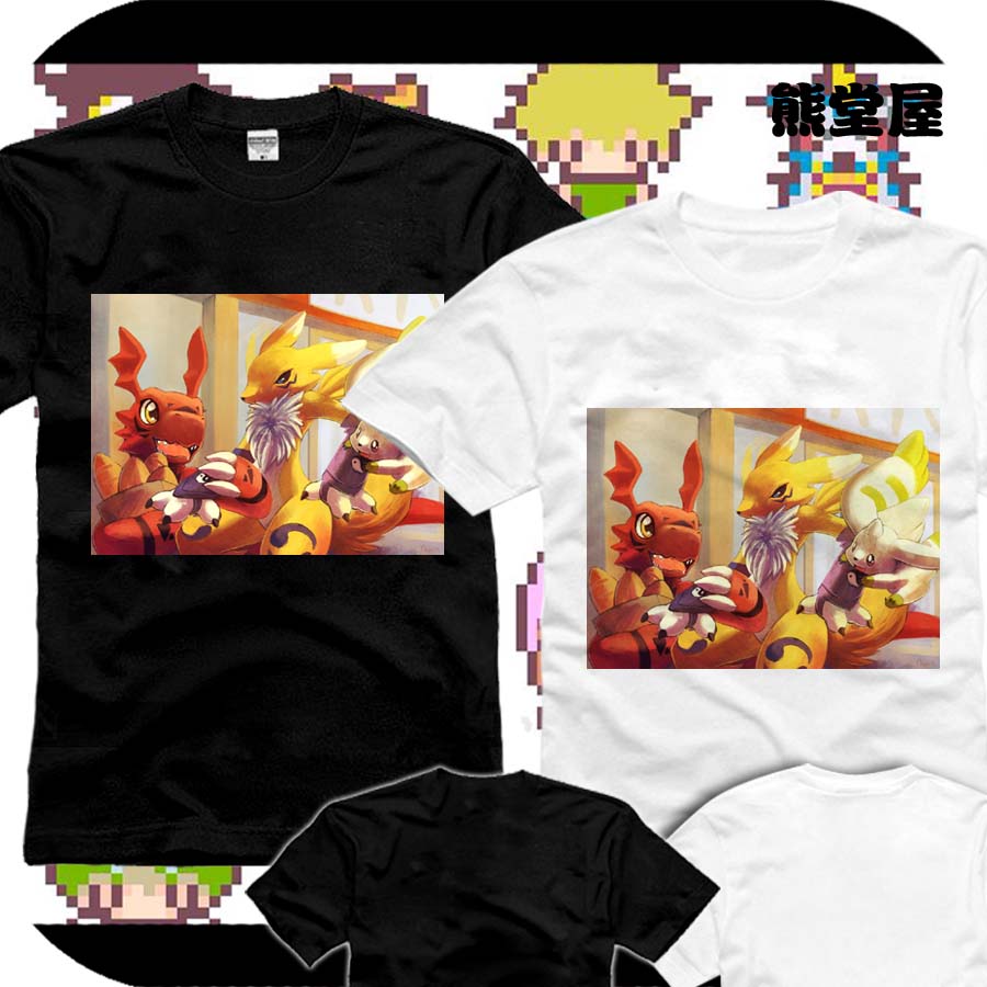 数码宝贝数码暴龙digimon基尔兽妖狐兽大耳兽纯棉衣服T恤短袖