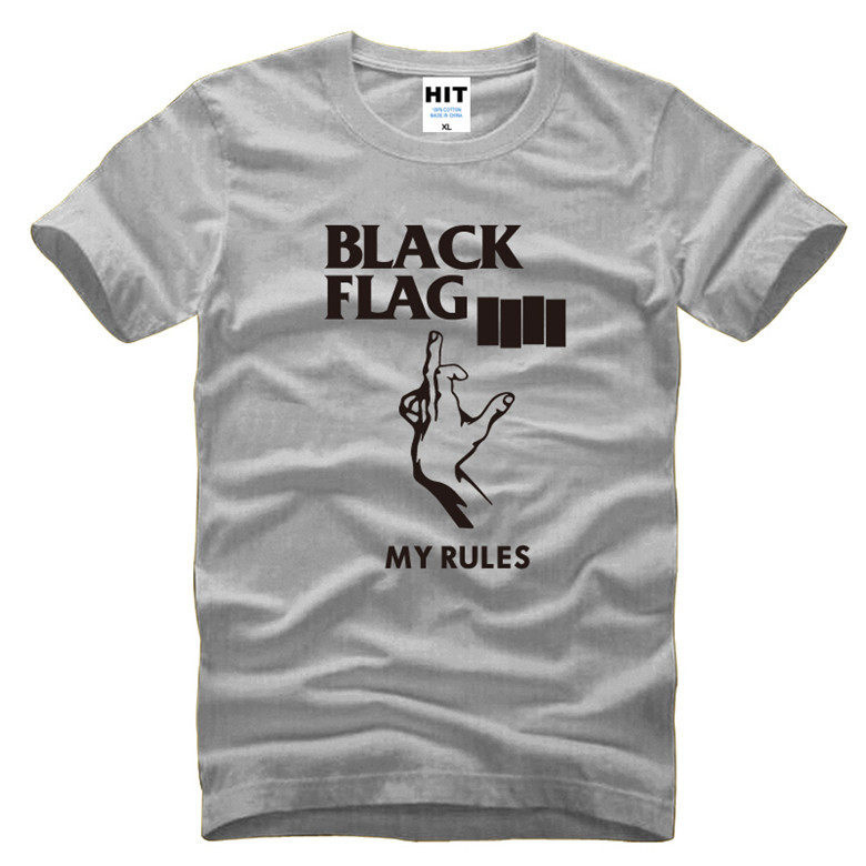 外贸男式短袖t恤 黑旗乐队 美国 朋克摇滚 black flag 厂家直销