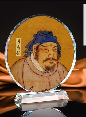 三国人物纪念品画像模型水晶摆件