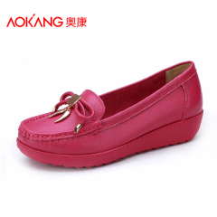 Aokang shoes new bows for a comfortable casual shoes small heel nurses shoes women's shoes-mail