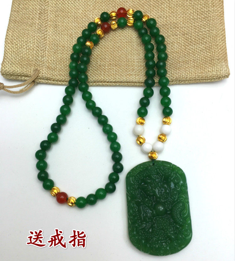 手工穿珠绿玛瑙玉石龙吊坠镶嵌越南沙金男女欧币仿真假黄金项链在类目 饰品/流行首饰/时尚饰品新, 项链中 - 来自Buy2taobao.com提供专业的淘宝代购服务