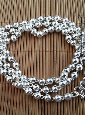 光面纯银项链百搭佛牌