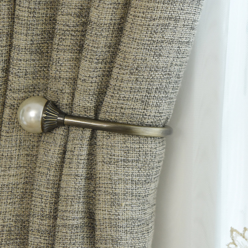 宝泽 窗帘墙钩u型欧式窗帘挂钩锌合金窗帘扣无需绑带壁钩