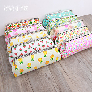 DIY手工材料包 笔袋 18cm方形银色口金包 零钱包 免熨烫 免裁剪