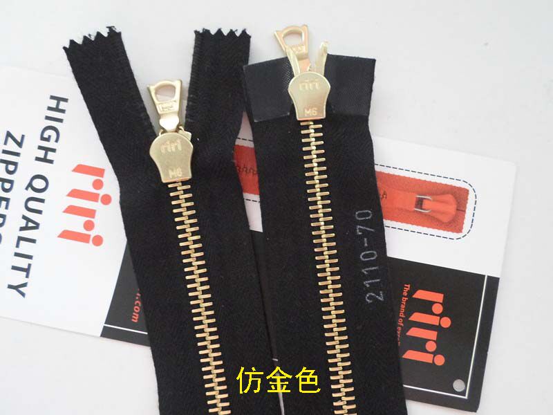 原产riri拉链 M6仿金双开 黑拉链70-80cm 羽绒服门襟进口拉链