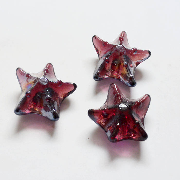 特大号紫色海星玻璃石玻璃珠鱼缸水族箱造景家居装饰彩石头5元2个