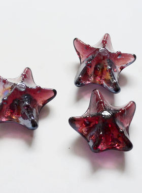 特大号紫色海星玻璃石玻璃珠鱼缸水族箱造景家居装饰彩石头5元2个