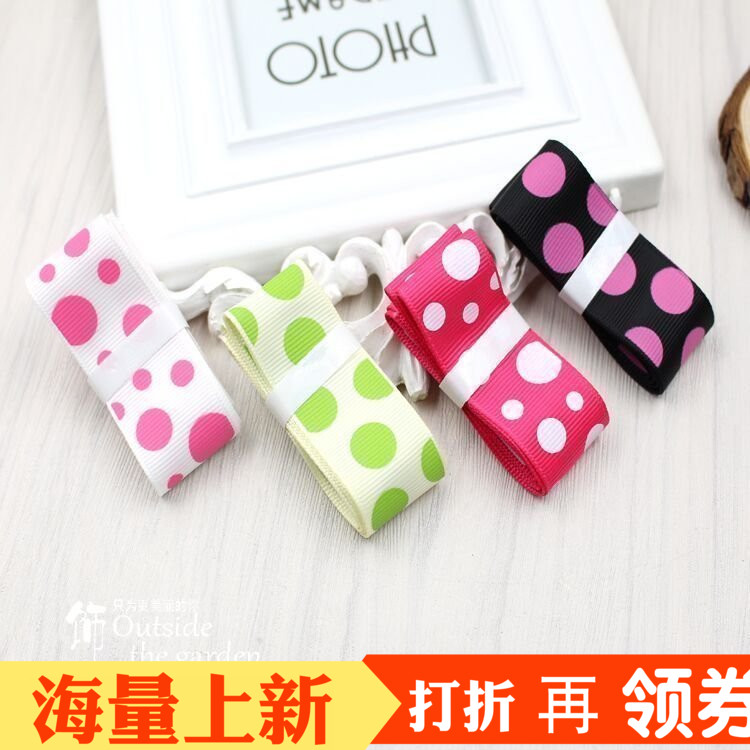 diy织带波点皮筋发夹