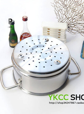 外贸不锈钢蒸笼屉16cm18-19加深双耳蒸笼20cm1层带双耳蒸锅带手柄