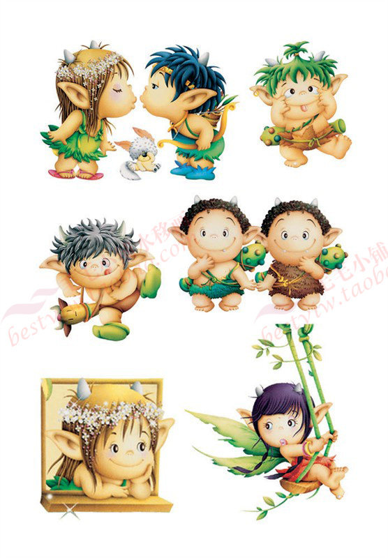 20-32 韩国多丽森林精灵卡通大盟水移画手机贴冰箱贴玻璃贴儿童贴