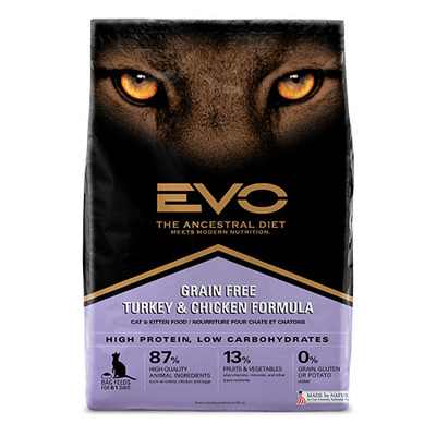 绿眼睛-凌采 EVO火鸡鸡肉无谷全猫粮3kg 6磅