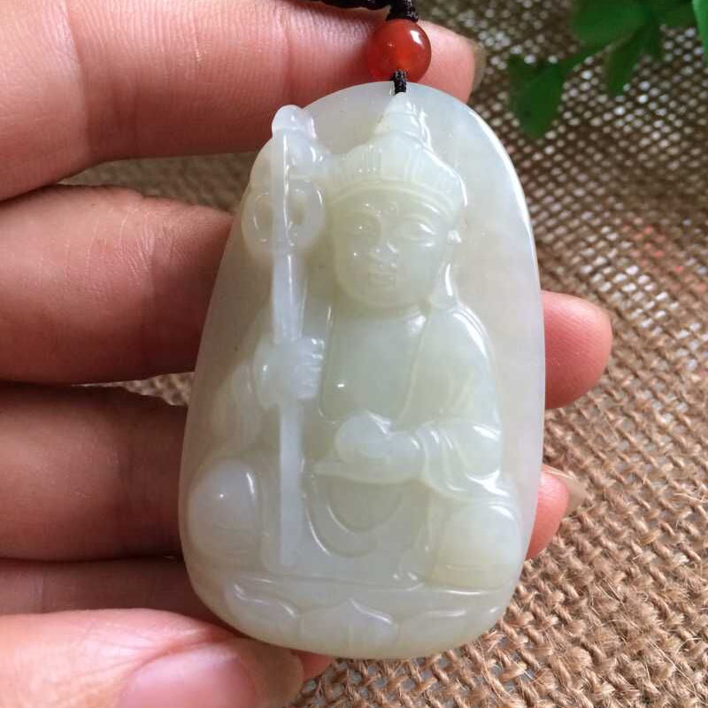 正宗新疆和田玉地藏王挂件