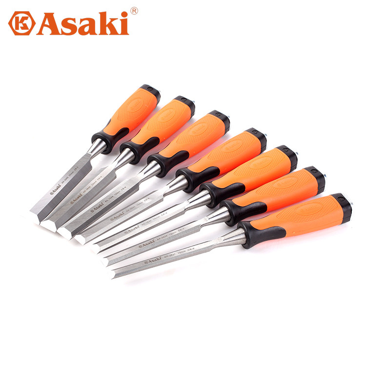 asaki tpr穿心柄木工凿 锉刀开槽凿 凿子 扁凿 平扁铲木凿刀