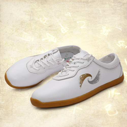 武林一号太极鞋头层软牛皮牛筋底