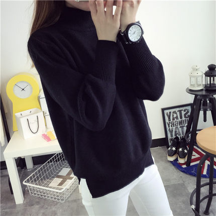 衣服女冬内搭半高领毛衣厚韩国套头中长款韩版