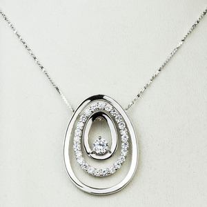 钰达925银同心圆项坠项链镶嵌八心八箭工艺钻 多层银吊坠 cx4