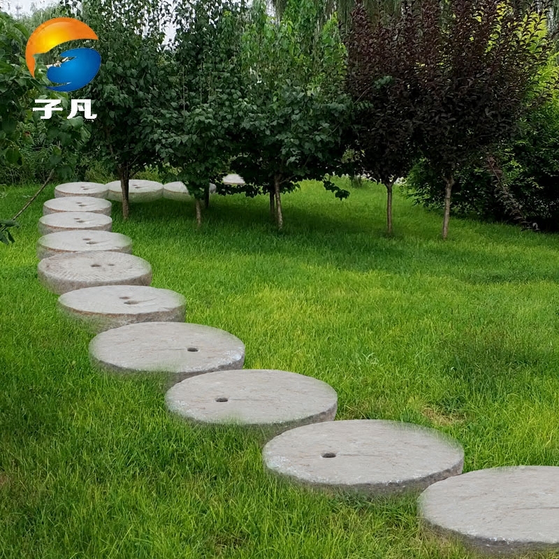 子凡老石头汀步石旧磨盘脚踏石公园广场别墅庭院铺路石摆件lzy203