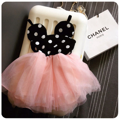 春夏季吊带连衣裙网纱拼接可爱