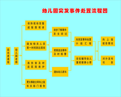 海报印制处置320素材20幼儿园突发事件处置流程图