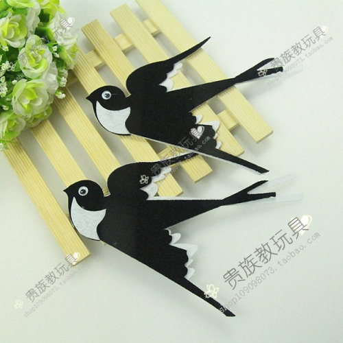 幼儿园墙壁装饰3D立体墙贴画教室黑板报儿童房家居 无纺布燕子贴