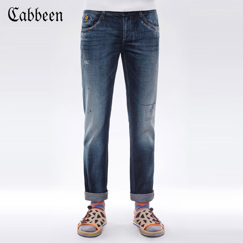 Jeans pour jeunesse pieds Slim CABBEEN en coton pour printemps - Ref 1483754 Image 1