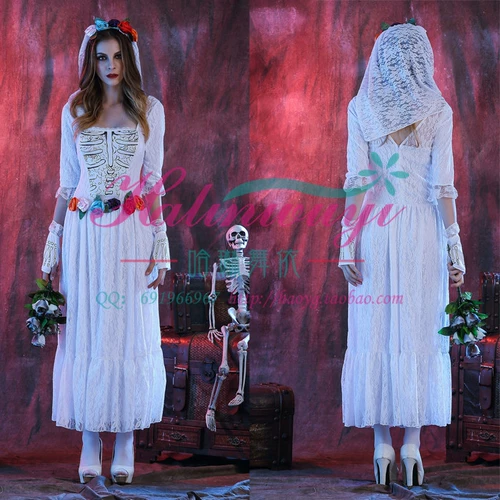 Белый костюм для невесты, длинная юбка, xэллоуин, косплей