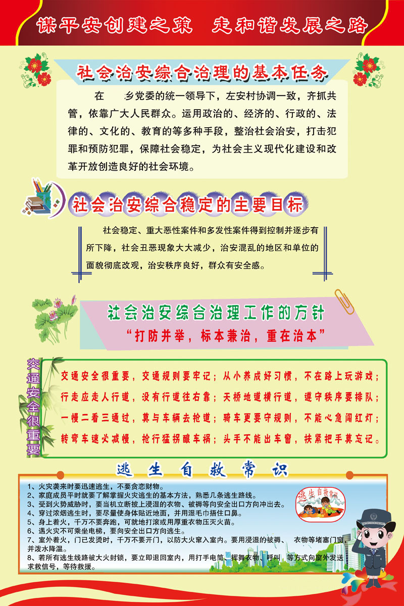 738海报印制展板写真喷绘贴纸775社会治安综合治理的基本任务