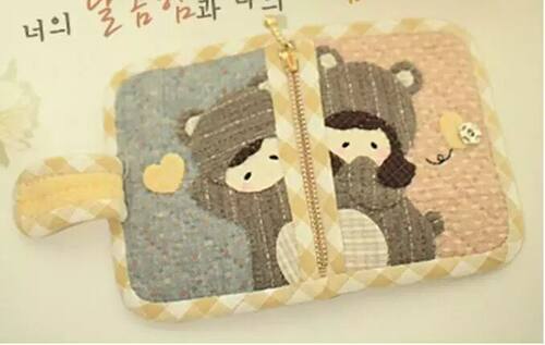 只卖图纸手工布艺DIY 实物1:1图纸 t026 两小无猜短钱夹图纸