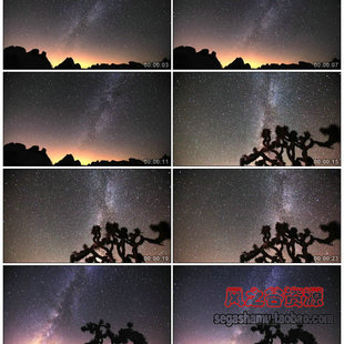 延时摄影 星空银河约书亚树公园 LED自然风光背景 实拍视频素材