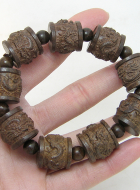 天然沉香木手串摆件男士佛珠