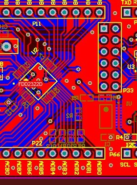FT2232d USB转串口 USB转I2C原理图pcb USB转SPI usb-iic usp-spi