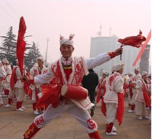 陕北安塞腰鼓服民族舞蹈服开场舞演出服打鼓服男节日舞龙阿宝服装