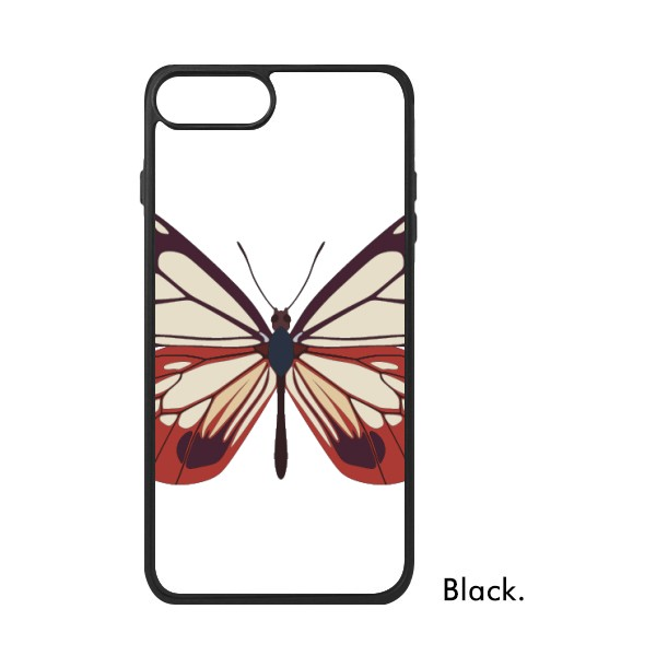 适用于iPhone拼红色蝴蝶剪影标本Xr手机壳max保护套678plus硅胶11