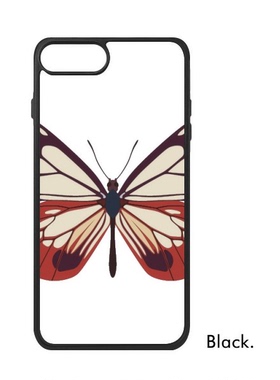 适用于iPhone拼红色蝴蝶剪影标本Xr手机壳max保护套678plus硅胶11