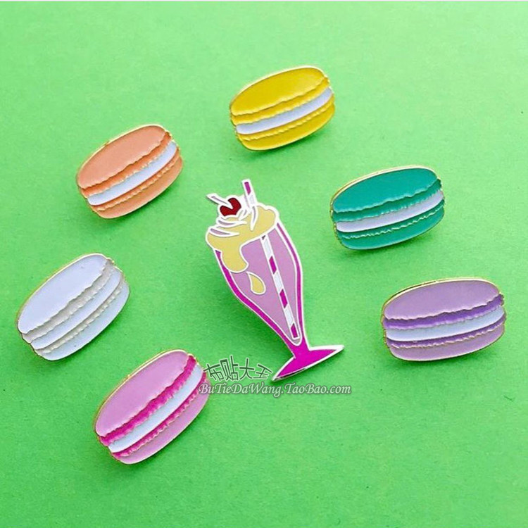 原创设计 个性新款马卡龙胸针圣代金属徽章时尚衣服DIY配饰胸章