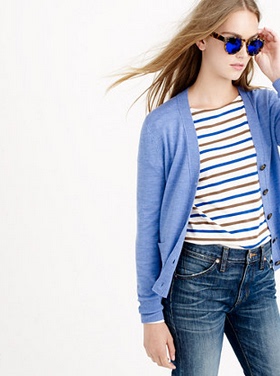 现*货 J.CREW /JCREW 全羊毛 薄款 羊毛V领开衫