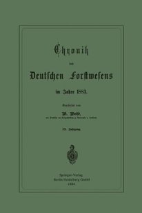 预订 Forstwesens Chronik Deutschen Im... Des