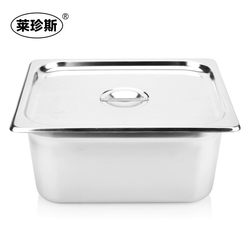 二分之一份数盆美式不锈钢份数盘食堂餐饮盛菜盆饭菜方盆盖子厨具_虎窝淘