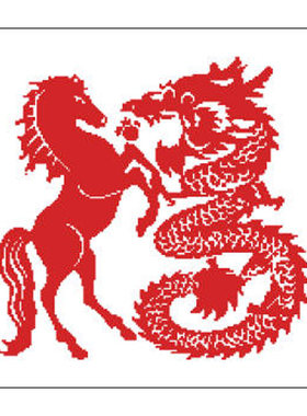 福大龙马精神福禄寿十字绣