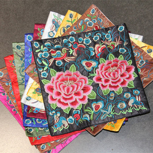 补子绣片民族风鼠标垫牡丹花 工艺礼品绣片外事礼品 鼠标垫电话垫