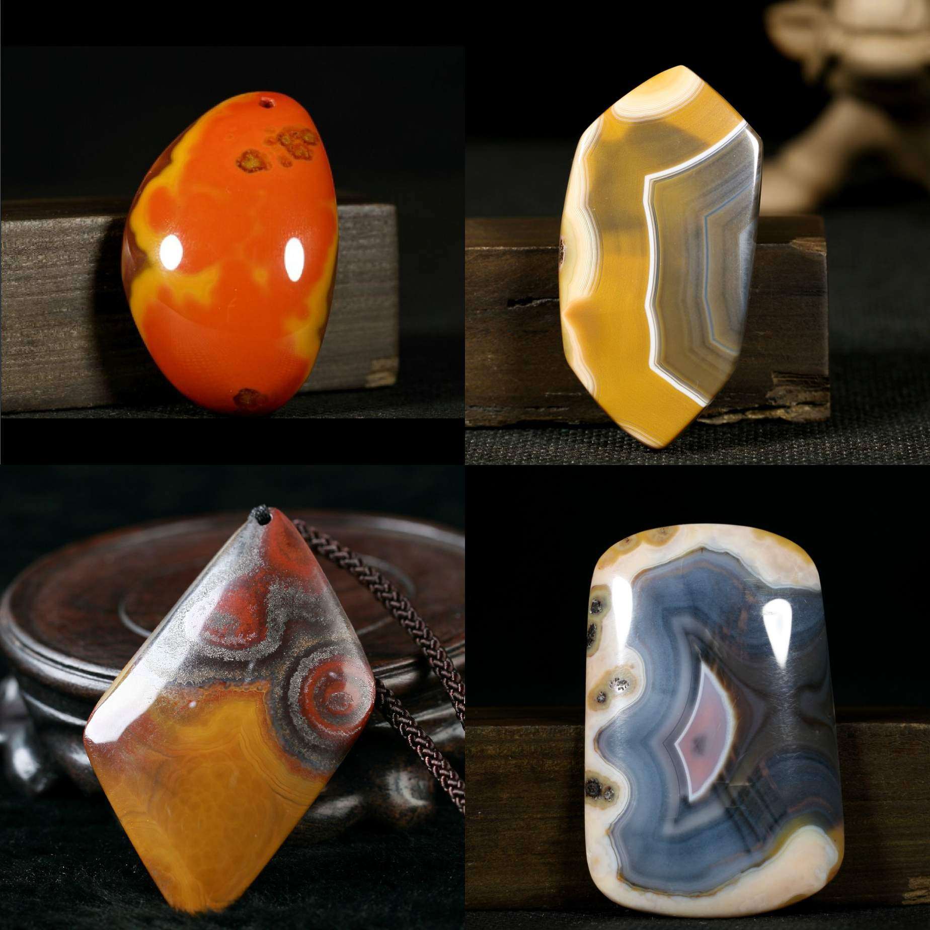 珏艺坊宣化战国红玛瑙精品随形毛衣链吊坠项坠 DZSX30